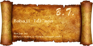 Babaji Tímea névjegykártya